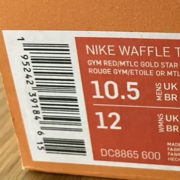 Nike Waffle Trainer 2 - K2 Basecamp Himalayas — US 10.5 Red & Gold — BRAND NEW - Picture 11 of 11